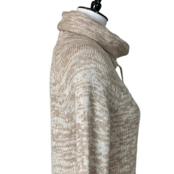 Athleta Women’s Sweater Dress Traverse Merino Wool Midi Length Funnel Neck Tan M - Picture 7 of 10